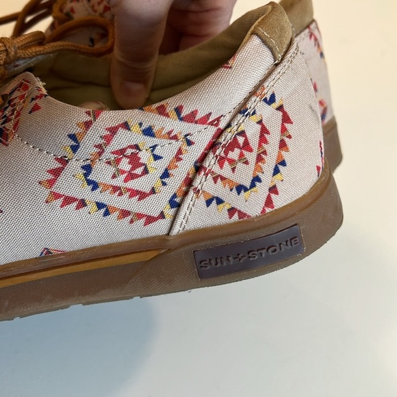 Sun and Stone - 9.5, canvas tie boat shoes - Picture 4 of 6